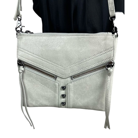 Botkier Handbags - BOTKIER Trigger Crossbody Leather Handbag Gray Quiet Luxury Western Moto EUC